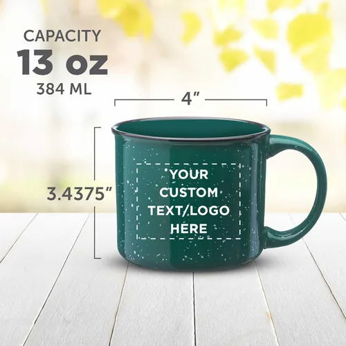 Miniatura 5 de DISCOUNT PROMOS Tazas de Café de Cerámica Personalizadas para Fogata de 13 oz. Juego de 100, Paquete Personalizado a Granel - Perfecto para Té