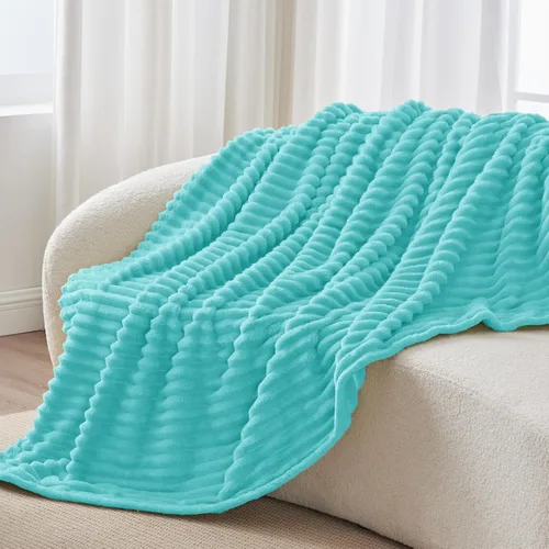 Miniatura 8 de BEDELITE Manta de forro polar para sofá, 10.58 oz/m², suave y cálida, manta acuática esponjosa, manta decorativa y de regalo para mujeres, hombres