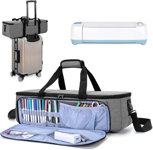 Luxja bolsa de transporte compatible con la máquina troqueladora Cricut y suministros