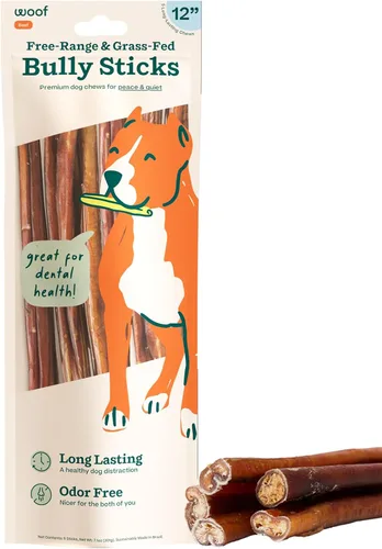Miniatura 12 de WOOF Golosinas de huesos masticables para perros - Palitos masticables para perros - Golosinas masticables duraderas para perros - Hechas con carne