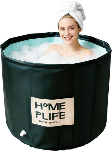 Bañera portátil para adultos – Gran bañera plegable de 88 galones para spa caliente y baño de hielo, ideal para recuperación muscular rápida,