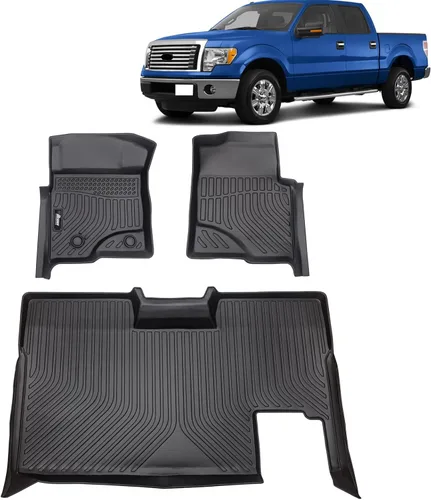 Miniatura 30 de FREEMOTOR802 Compatible con Ford Maverick 2.5L híbrido 2022-2025, alfombrillas de piso negras moldeadas en 3D, protección para 1ª y 2ª fila