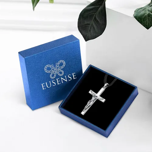 Miniatura 5 de Eusense Collar con colgante de San MiguelSan CristóbalSan BenitoSan JudaVirgen María MilagrosaCrucifijo de JesúsSan JoséSan Antonio para hombres