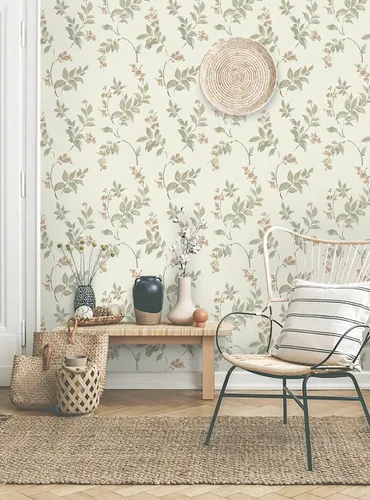 Miniatura 4 de Vinjiasin Papel Tapiz Despegar y Pegar Papel Tapiz Floral Autoadhesivo Removible Papel de Contacto Vintage de Flores y Hojas Papel de Pared