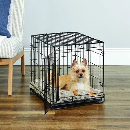 Miniatura 2 de Jaula de metal para perros, con puerta simple o doble, plegable de New World, Puerta única, 24 - pulgadas, Negro Puerta Individual - Negro