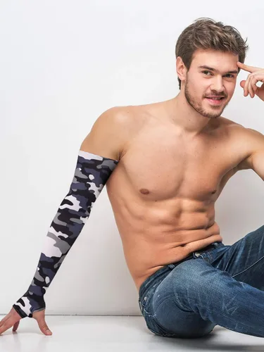 Miniatura 5 de Bememo - 10 pares de mangas de brazo unisex elásticas con protección UV para brazos, mangas de seda de hielo, mangas de enfriamiento para brazos
