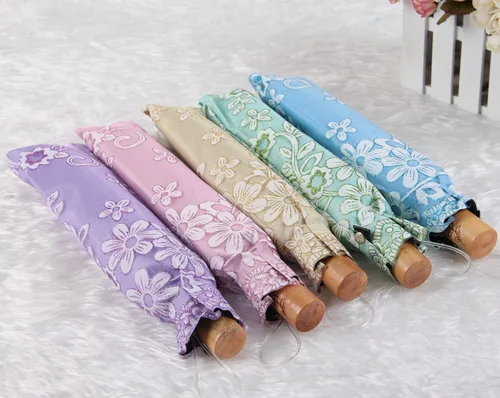 Miniatura 7 de Honeystore Parasol de viaje plegable Brolly Anti-UV Sombrilla Vintage