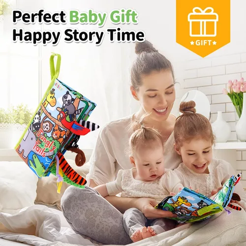 Miniatura 6 de Jollybaby Libros arrugados para bebés, juguetes sensoriales suaves al tacto y tacto para bebés de 0 a 6 meses, juguetes de tela educativa temprana