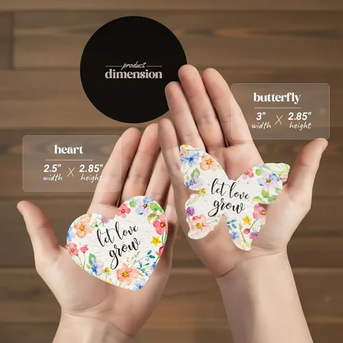 Miniatura 2 de Combo Seed Paper - 24pcs Hearts & 24pcs Butterflies, Writable & Plantable Wildflower Gifts for Mom this Mother’s Day, Use for Shower Favors
