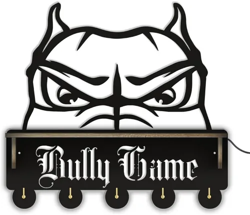 Miniatura 10 de The Geeky Days Peeking American Bully Head - Estante organizador de llaves con 5 ganchos, moderno organizador de entrada que brilla en la oscuridad