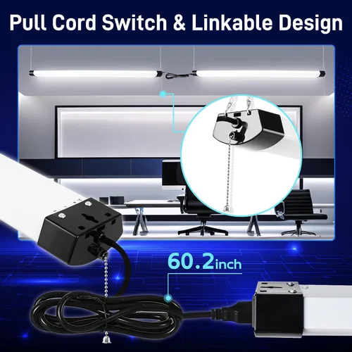 Miniatura 4 de hykolity lámpara de tienda LED de 4 pies, 70 W enchufable, 8000 lm (equivalente a 300 W), 5000 K, lámparas de tienda LED para garajes, talleres