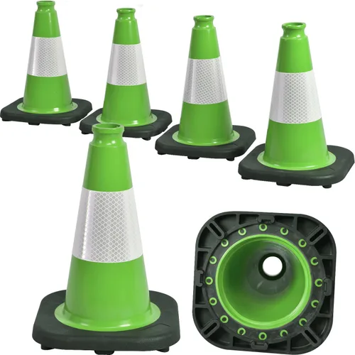 Miniatura 15 de Paquete de 6 conos de tráfico de PVC extra grandes de 36 pulgadas con base resistente, conos de seguridad de alta visibilidad para todo