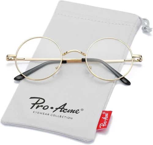 Miniatura 6 de Pro Acme Lentes transparentes sin receta con marco metálico redondo pequeño retro