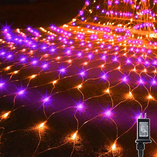 Miniatura 15 de Waterglide - Luces de red de San Valentín para exteriores, 12 x 5 pies, 360 luces LED de malla con 8 modos de iluminación, luces impermeables