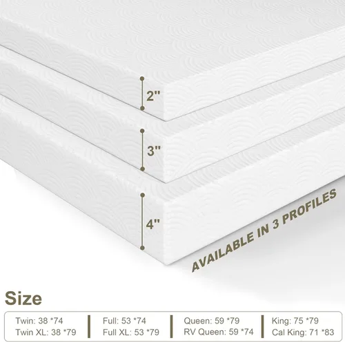 Miniatura 6 de Zenzy 2" Twin Mattress Topper Cover, Oeko-TEX Certified, Ultra-Soft Zippered Topper Protector with Adjustable Straps, Washable (Cover Only)