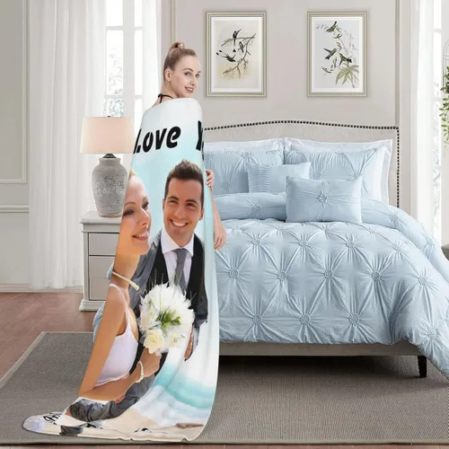 Miniatura 7 de Manta personalizada con fotos, texto, fotos personalizadas, regalos del día de San Valentín para mamá, papá, pareja, esposa, marido, novia, novio