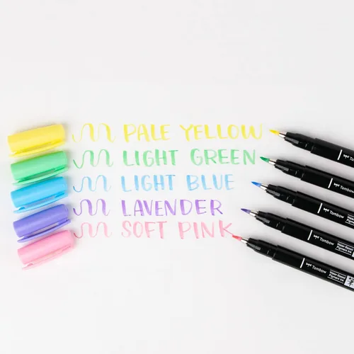 Miniatura 3 de Tombow 56448 Fudenosuke - Bolígrafos de pincel, color pastel, paquete de 6