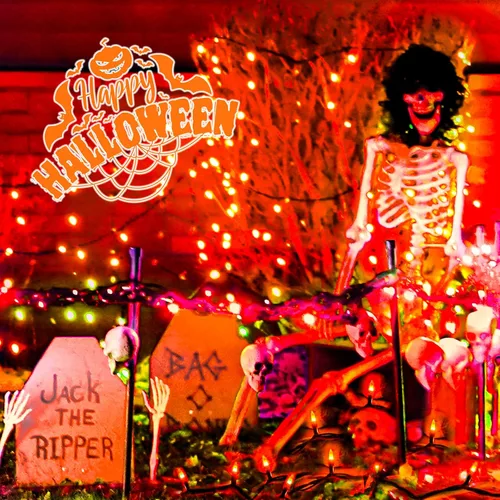 Miniatura 3 de Twinkle Star Guirnalda de 200 luces LED de Halloween de 66 pies con certificación UL segura para exteriores, luces de hadas enchufables, cable verde