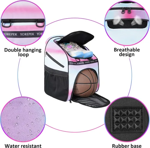 Miniatura 3 de YOREPEK Basketball Bag, Large Basketball Backpack with Shoe Compartment and Ball Holder Sports Backpack for daughter son, Water Resistant for