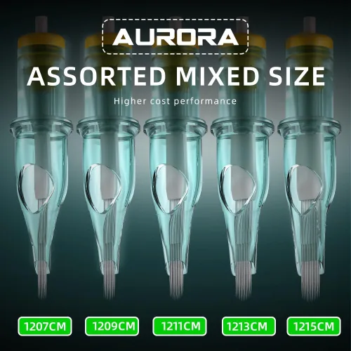 Miniatura 2 de Aurora Cartuchos Aguja de tatuaje 7CM, 9CM, 11CM, 13CM, 15CM (50 pcs Mix)