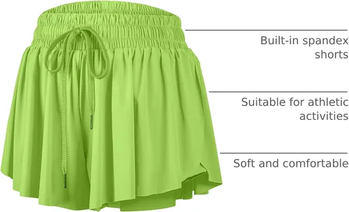 Miniatura 65 de Blaosn Pantalones cortos atléticos fluidos para mujer, gimnasio, yoga, entrenamiento, correr, pantalones cortos de tenis, falda falda linda, ropa