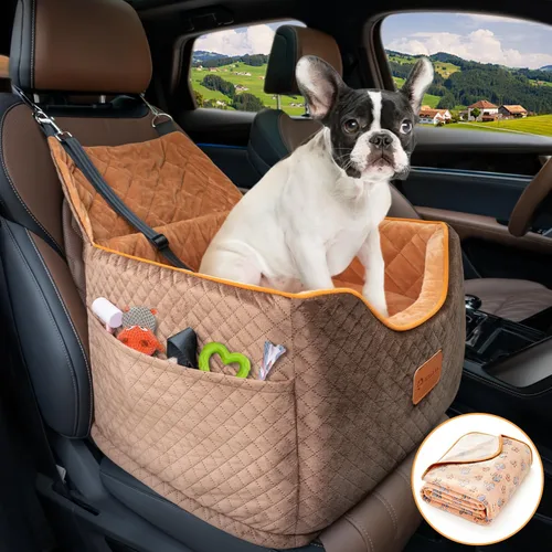 AlfaTok Asiento elevador de espuma viscoelástica para perro con funda extraíble lavable, asiento elevado de automóvil para mascotas, asientos