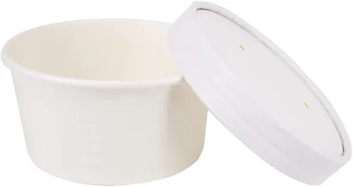 Miniatura 11 de 200 unidades, Tazas de papel para helado de 4 onzas, Tazas de yogur congelado, Cuencos de postre, Suministros para postre congelado (Blanco)