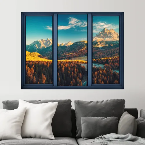 Miniatura 47 de SIGNWIN Adhesivo de pared removible/mural de pared para ventana, vegetación exuberante y árboles iluminados por el sol, fotografía, realismo