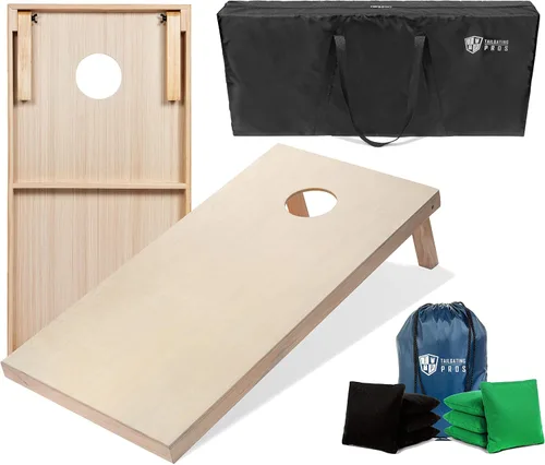 Miniatura 39 de Tailgating Pros Tablas para juego de cornhole - 4 x 2 pies y 3 x 2 pies. Juego de cornhole con estuche de transporte y juego de 8 bolsas de maíz