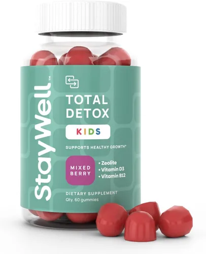 Stay-Well Naturals Natural Zeolite Heavy Metal Detox Kids, gomita masticable, zeolita micronizada, limpieza total de metales corporales, limpieza de