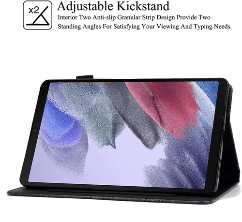 Miniatura 5 de REASUN Funda para Galaxy Tab A7 Lite de 8.7 pulgadas, piel sintética de alta calidad con ranuras para tarjetas, funda con soporte multiángulo