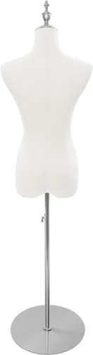 Maniquí de forma de vestido, 27-51 pulgadas de altura ajustable, cuerpo de maniquí, cuerpo de maniquí femenino, torso femenino, soporte para ropa,