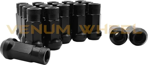 Miniatura 3 de 4 espaciadores de rueda centrados en bujes de 0.394 pulgadas y 0.98 pulgadas + negro 12x1.5 Racing Stud conversión compatible con BMW E36 E46 E90