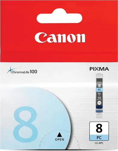 Canon CLI-8 - Depósito de tinta cian fotográfica, compatible con impresoras Pro9000, Pro9000 Mark II, iP6700D, iP6600D, MP970, MP960 y MP950