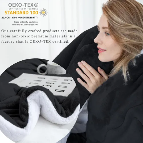 Miniatura 3 de CHOSHOME Manta de forro polar Sherpa - Manta gruesa y cálida para invierno, manta de felpa suave y mullida para cama, sofá y viajes