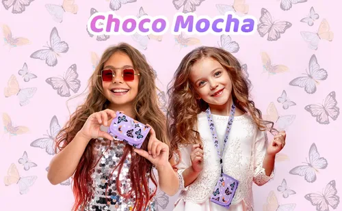 Miniatura 3 de Choco Mocha Carteras infantiles para niñas, púrpura, ((Butterfly-Purple), Cartera con cremallera