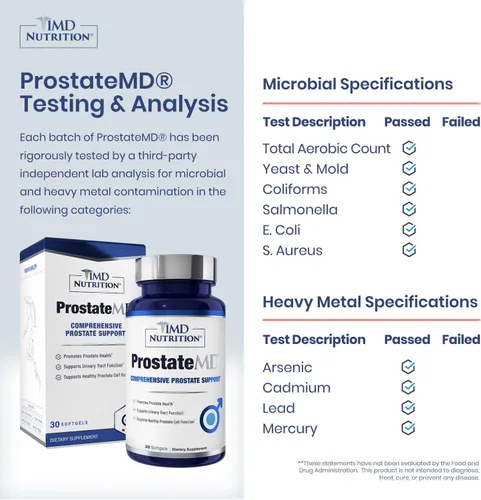 Miniatura 2 de 1MD Nutrition ProstateMD - Suplemento de apoyo para la próstata Saw Palmetto - Soporte para el tracto urinario y los impulsos frecuentes del baño