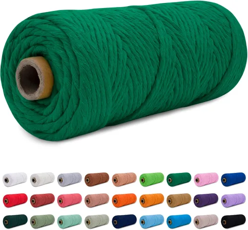 Miniatura 21 de CAMAL Cordón de macramé de 0.157 in x 109 yardas (328.1 ft), cuerda de algodón de color para tejer, manualidades, colgar en la pared, proyectos