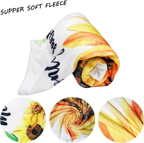 Miniatura 4 de Tebaby Manta mensual de hito para bebé niña, manta de girasol para recién nacido, regalo personalizado para ducha, decoración floral de guardería