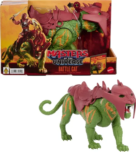 Masters of the Universe Figura de gato de batalla de película 2026 con mordisco y 5 rugidos diferentes, criatura tigre a escala de 5.5 pulgadas con