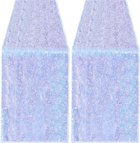 Miniatura 58 de Pufogu - Camino de mesa de lentejuelas brillantes de 12 x 72 pulgadas para fiestas de cumpleaños, decoración de bodas, despedidas de soltera