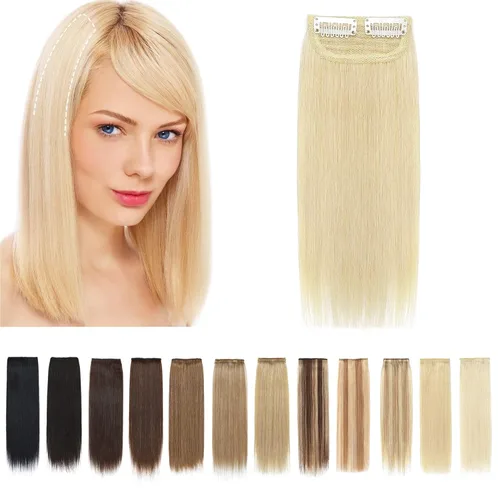 Miniatura 18 de SEGO 2 extensiones de cabello corto con clip de 4 pulgadas, 0.56 oz, 100% cabello humano para mujeres con cabello adelgazante que añade volumen