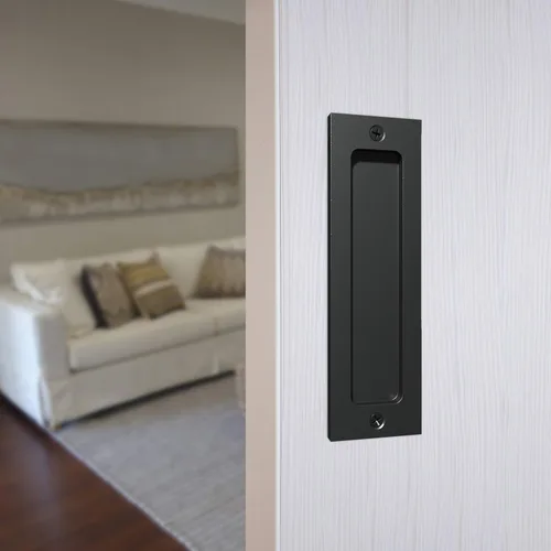 Miniatura 3 de Manija de puerta corredera de granero de 7" - Tirador empotrado para puertas correderas Armarios y cajones - Negro