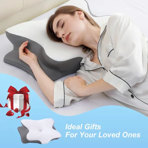 Miniatura 7 de Almohadas de espuma viscoelástica, almohada ergonómica para aliviar el dolor de cuello, almohada de cama para dormir, almohada cervical