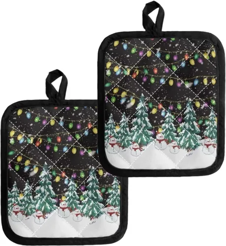 Miniatura 27 de Juego de soportes para macetas de flores rojas de pollo blanco y negro, resistentes al calor, almohadillas calientes para horno, antideslizantes