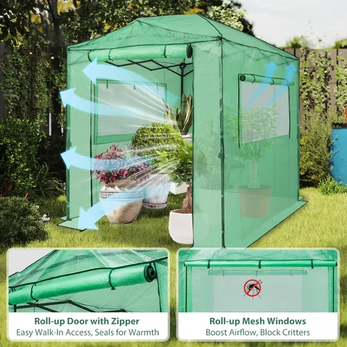 Miniatura 2 de EAGLE PEAK - Invernadero instantáneo emergente, para plantas de jardinería en interiores y exteriores, puertas con cremallera enrollable y ventanas