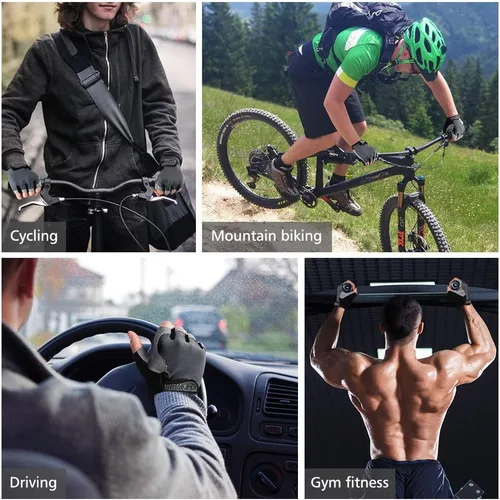 Miniatura 7 de Accmor Guantes de ciclismo para hombres y mujeres, guantes de ciclismo de medio dedo, guantes de bicicleta de carretera MTB, guantes antideslizantes