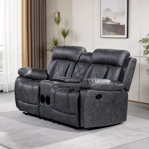 Miniatura 10 de Betsy Furniture Silla reclinable eléctrica de microfibra suave, luz LED, tipo C y cargador USB, reclinable gris humo 9052 (potencia, silla)