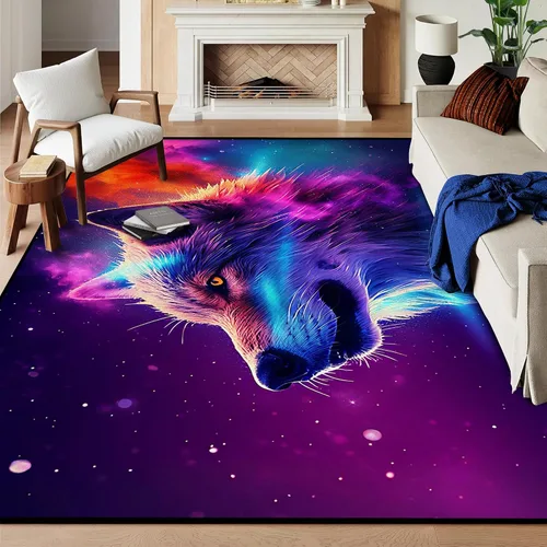 Miniatura 52 de Alfombra de Área Galaxia de 5' x 7', Dormitorio Sala de Estar para Niñas Niños Varones Alfombra Nebulosa Vórtex Tapetes Púrpura Azul Nube galaxy 1