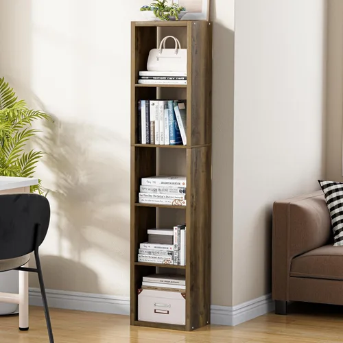 Miniatura 28 de VDNEND Organizador de Almacenamiento en Cubos Estantería, Estante Cúbico Decorativo de 11 pulgadas con Respaldo Abierto y Borde Engrosado, Marrón